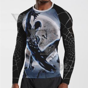 Spider Black Power Black Long Sleeve Compression Shirt