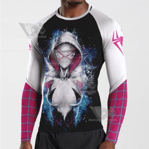 Spiderman Across The Spider Gwen Black Long Sleeve Compression Shirt