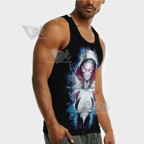 Spiderman Across The Spider Gwen Black Sleeveless Compression Shirt