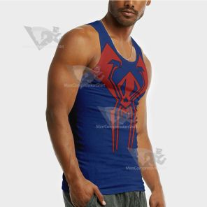 Spiderman Miguel Ohara Blue Sleeveless Compression Shirt