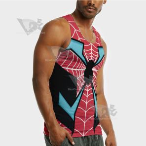 Spiderman Miles Red Blue Sleeveless Compression Shirt