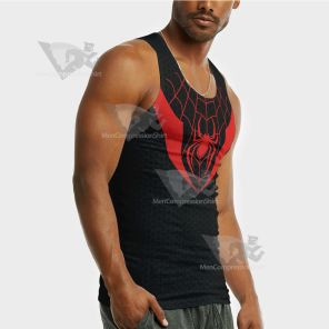 Spiderman Red Black Sleeveless Compression Shirt