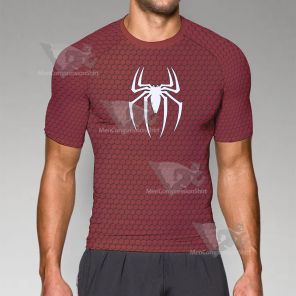 Spiderman Red Short Sleeve Compression Shirt