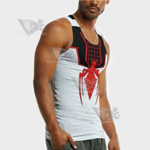 Spiderman White Red Sleeveless Compression Shirt