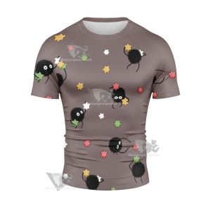 Spirited Away Briquettes Short Sleeve Compression Shirt