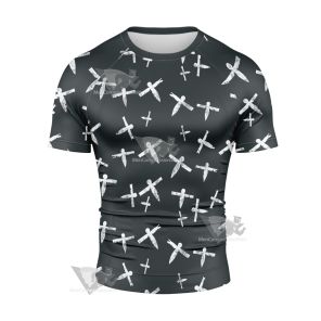 Spirited Away Paper Plane Short Sleeve Compression Shirt