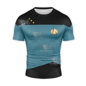 Star Trek Cool Star Blue Short Sleeve Compression Shirt