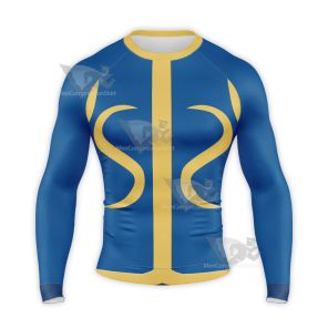 Street Fighter Chun Li Blue Long Sleeve Compression Shirt