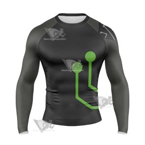 Stretch Armstrong Circuit Stream Green Long Sleeve Compression Shirt