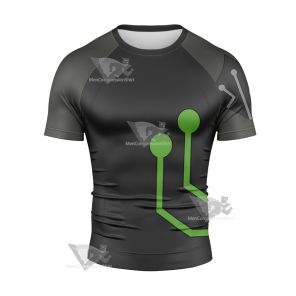 Stretch Armstrong Circuit Stream Green Short Sleeve Compression Shirt