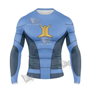 Stretch Armstrong Jake Blue Cosplay Long Sleeve Compression Shirt