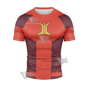 Stretch Armstrong Ricardo Perez Red Short Sleeve Compression Shirt