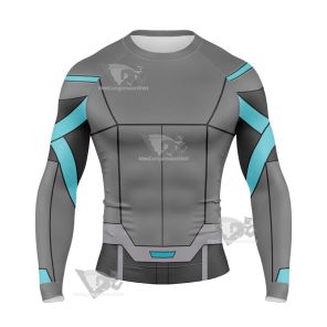 Stretch Armstrong Riya Dashti Grey Long Sleeve Compression Shirt