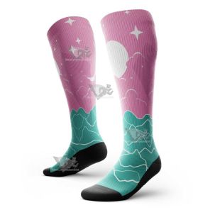 Sun Moon Knee High Compression Socks