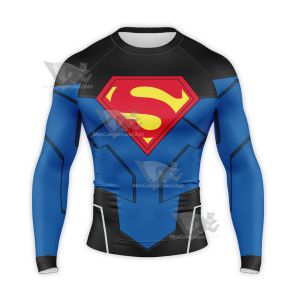 Superboy Conner Kent Battle Suit Long Sleeve Compression Shirt