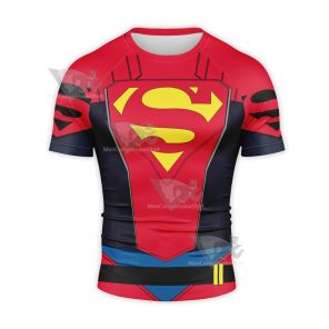 Superboy Conner Kent New Suit Short Sleeve Compression Shirt