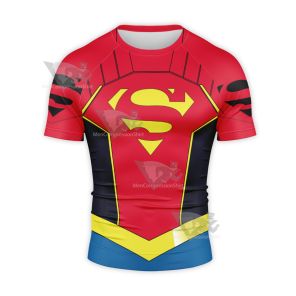 Supergirl Kara Zor El New Suit Short Sleeve Compression Shirt