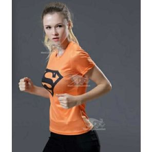 Supergirl Tangerine Compression Short Sleeve Rash Guard