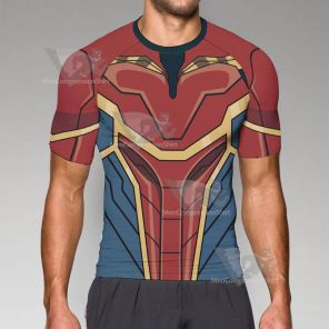 Superhero Alphatron Red Short Sleeve Compression Shirt