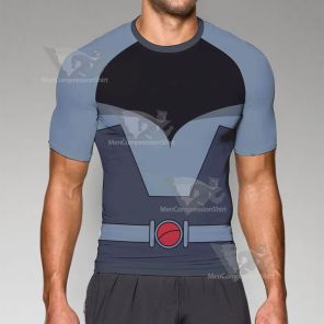 Superhero Batman Black Uniform Short Sleeve Compression Shirt