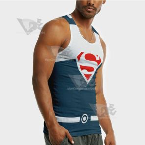 Superhero Superman White Sleeveless Compression Shirt