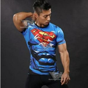 Superman Action Comics Compression Short Sleeve Rashguard