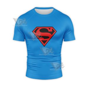 Superman Black Badge 2001 Short Sleeve Compression Shirt