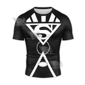 Superman Black Lantern Black Short Sleeve Compression Shirt