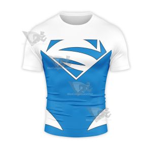 Superman Blue Short Sleeve Compression Shirt