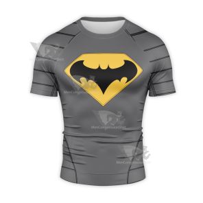 Superman Bruce El Bat Icon 1993 Short Sleeve Compression Shirt