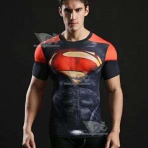 Superman Dark Compression Short Sleeve Rashguard