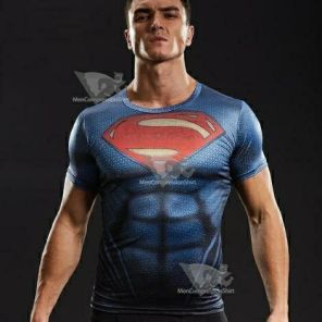 Superman Distant Fires Short Sleeve Compression Rashguard