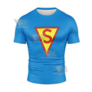 Superman Golden Age Badge 1938 Short Sleeve Compression Shirt