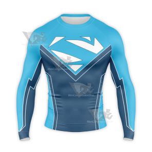 Superman Jon Kent Tight Battle Suit Long Sleeve Compression Shirt