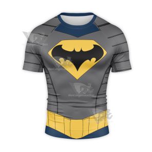 Superman Speeding Bullets Bruce El Bat Short Sleeve Compression Shirt