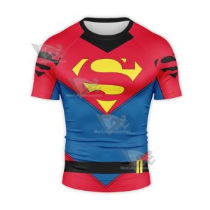 Superman Superboy Conner Kent Tight Suit Short Sleeve Compression Shirt