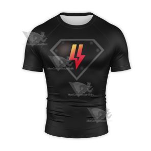 Superman The Dark Side Armor Icon Short Sleeve Compression Shirt