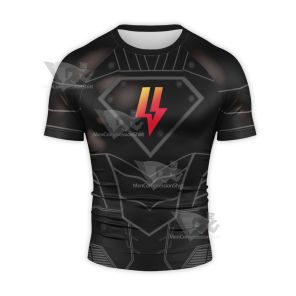 Superman The Dark Side Armor Short Sleeve Compression Shirt