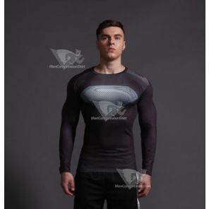 Superman World Of New Krypton Long Sleeve Compression Rashguard