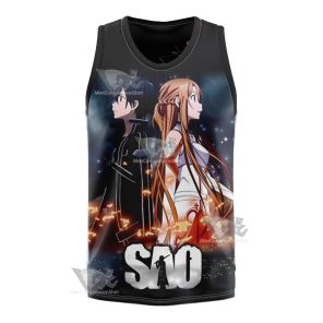 Sword Art Online Kirito And Ggo Asuna Basketball Jersey