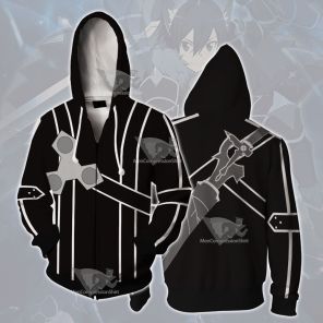 Sword Art Online Kirito Cosplay Zip Up Hoodie