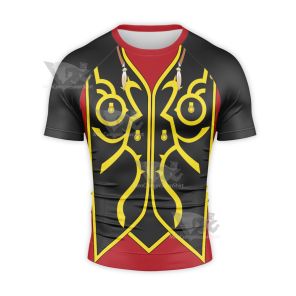 Tales Of Zestiria Sorey Red Black Short Sleeve Compression Shirt