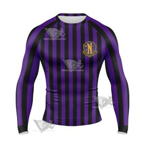 The Addams Family Nevermore Academy Long Sleeve Compression Shirt