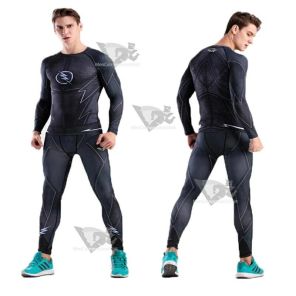 The Black Flash men Compression Shirt Set