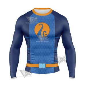 The Deep Antaeus Blue Cosplay Long Sleeve Compression Shirt