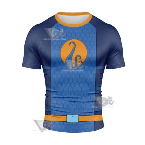 The Deep Antaeus Blue Cosplay Short Sleeve Compression Shirt