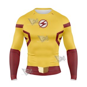 The Flash Season 3 Wallace Rudolph Wally West Long Sleeve Compression Shirt