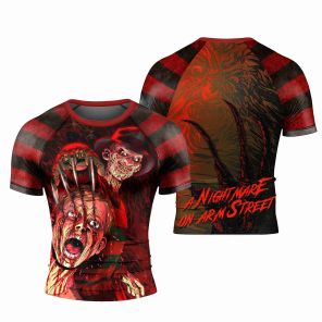 The Nightmare Comes From Freddy Krueger Mens Short Sleeve Rash Guard