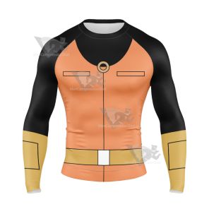 The Secret Saturdays Doc Saturday Orange Cosplay Long Sleeve Compression Shirt