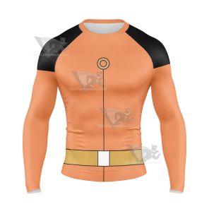 The Secret Saturdays Drew Saturday Orange Cosplay Long Sleeve Compression Shirt